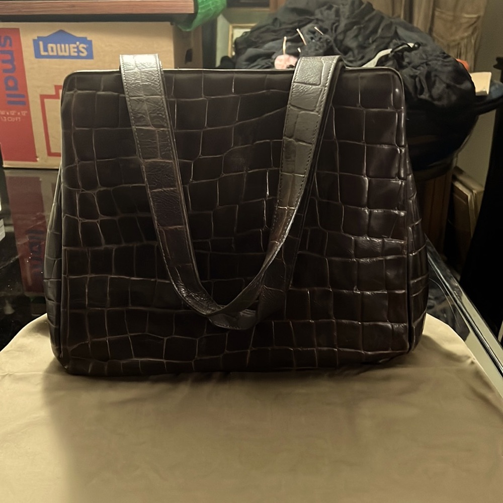 Nichole Miller Brown Alligator hand bag